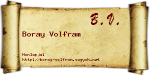Boray Volfram névjegykártya